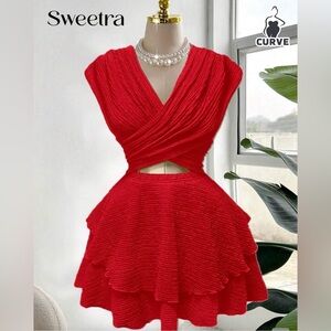Red cutout dress